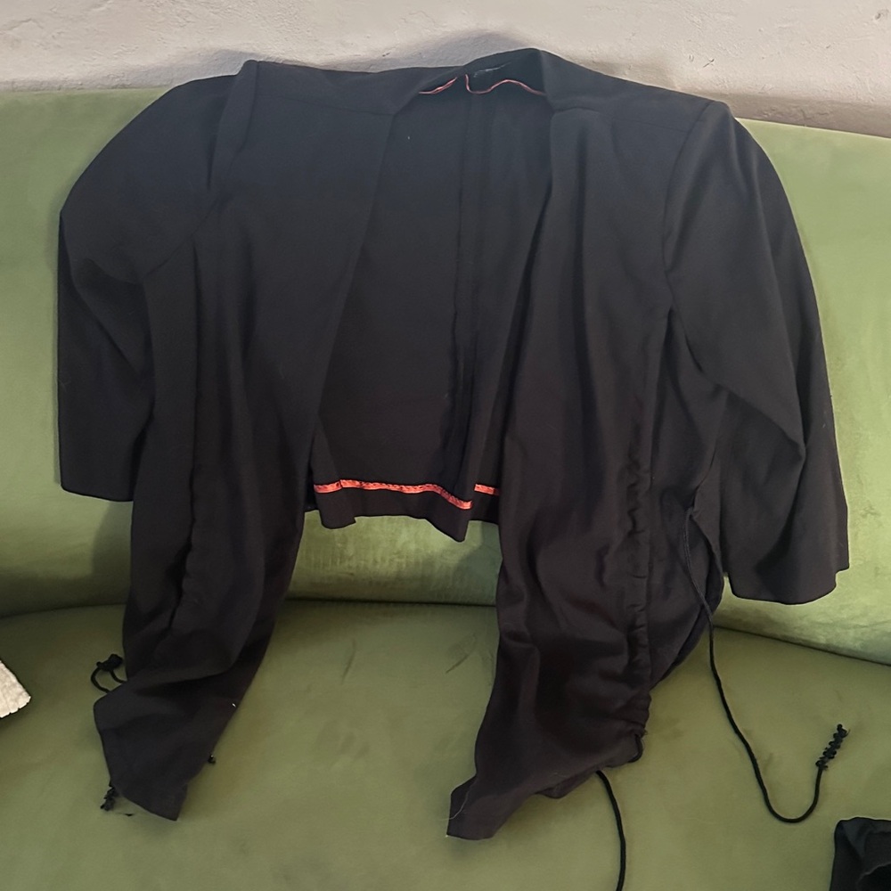 Luciano Dante 3/4 Black Open Front blazer